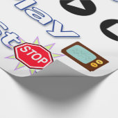 Cadeau Pause du papier à envelopper brillant, arrêt de le (Coin)