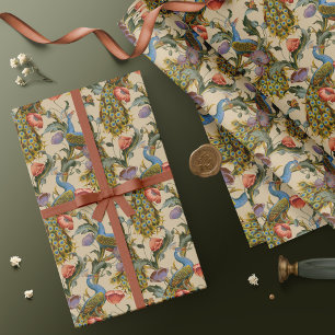 Cadeau Peacock Art Nouveau motif Floral Papier d'envelopp