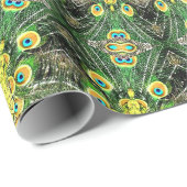 Cadeau Peacock Feather Kaleidoscope Wrapper Papier 2 (Coin rond)