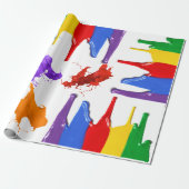 Cadeau Peignez le papier d'emballage d'éclaboussure (Déroulé)