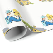 Cadeau Peintre papier à envelopper (Coin rond)