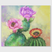 Cadeau Peinture de papier peint en cactus rouge violet (Plat)