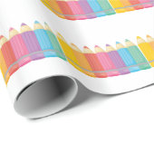 Cadeau Pencils arc-en-ciel enveloppant le papier à l'écol (Coin rond)