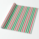 Cadeau Pepperment Green Christmas Candy Papier d'envelopp<br><div class="desc">Des bonbons de Noël à la menthe verte et rouge ornent ce papier d'emballage festif de Noël. Le design est issu de l'art original.</div>