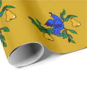 Cadeau Perdrix Dans Un Papier À Envelopper D'Arbre À Poir (Coin rond)