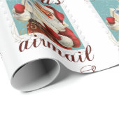 Cadeau Père Noël Airmail papier d'enveloppement de Noël (Coin rond)