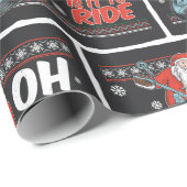 Cadeau Père Noël de Noël sur papier d'enveloppement de mo (Coin rond)