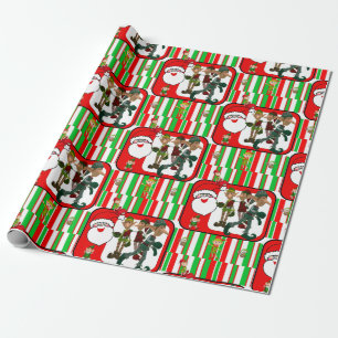 Cadeau Père Noël Elfe Papier d'emballage de Noël