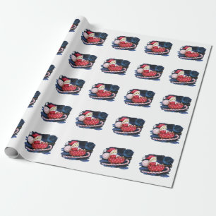 Cadeau Père Noël Kitten en papier d'enveloppement de soup