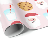 Cadeau Père Noël Lait et biscuits Papier d'emballage (Coin rond)