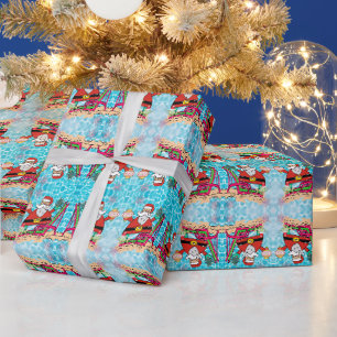 Cadeau Père Noël Papier d'Emballage de Noël