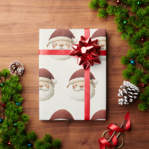Cadeau Père Noël rouge papier d'emballage de Noël rustiqu