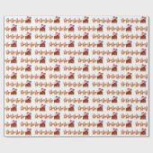 Cadeau Père Noël Sur Le Papier D'Enveloppement De Noël (Plat)