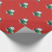 Cadeau Père Noël sur un papier d'emballage de Noël de (Coin)