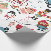 Cadeau Père Noël Workshop Jouets Elfes Papier d'enveloppe (Coin)