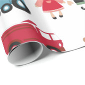 Cadeau Père Noël Workshop Jouets Elfes Papier d'enveloppe (Coin rond)