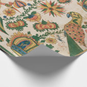 Cadeau Perroquets et paons Papier d'enveloppement d'art V (Coin)