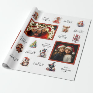 Cadeau Personnalisé 3 personnages de Noël photo Papier d'