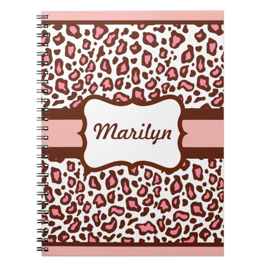 Cadeau personnalisé Carnet Leopard rose (Devant)