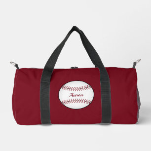 Cadeau personnalisé de baseball rouge Duffel sac c