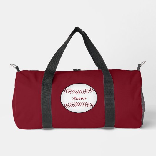 Cadeau personnalisé de baseball rouge Duffel sac c (Recto)