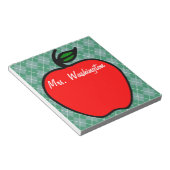Cadeau personnalisé de bloc-notes de pomme de prof (Incliné)