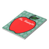 Cadeau personnalisé de bloc-notes de pomme de prof (Tourné)