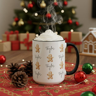 Cadeau personnalisé de mug de Noël en pain d'épice