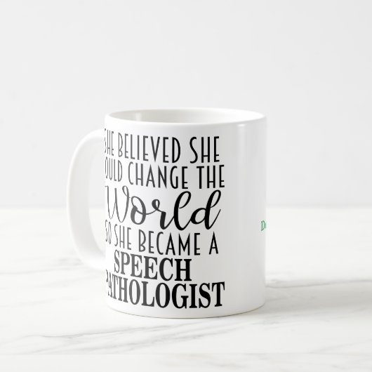 Cadeau personnalisé de mug pour orthophoniste (Devant gauche)