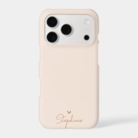 Cadeau personnalisé de nom de cœur minimal Or Beig