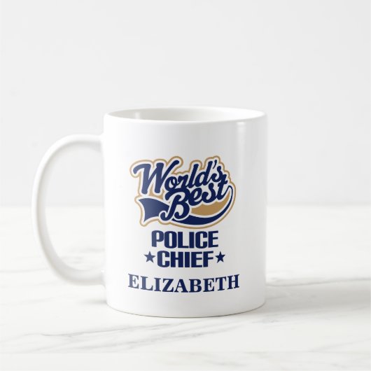 Cadeau personnalisé de tasse de chef de police (Gauche)