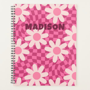 Cadeau personnalisé Fleur de marguerite rose rétro