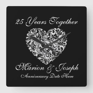 CADEAU PERSONNALISÉ HORLOGE 25E ANNIVERSAIRE D'ARG