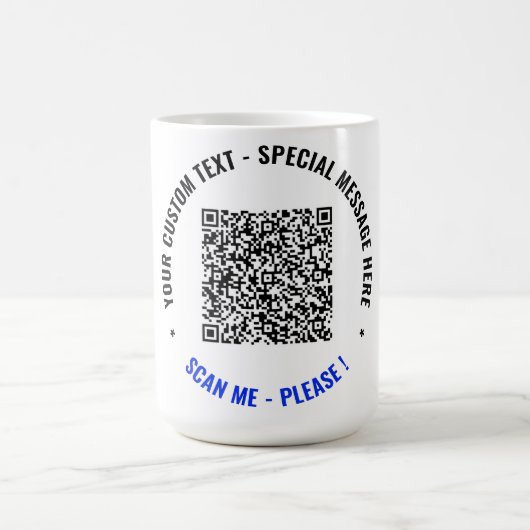 Cadeau personnalisé QR Code Mug Font et couleurs d (Centre)