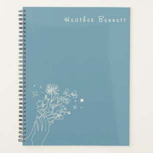 Cadeau personnalisé sarcelle Boho Wildflower pour
