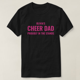 Cadeau personnalisé T-shirt Papa cheer rose pour h