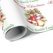 Cadeau Personnaliser le nom Noël Arbre Papier cloches (Coin rond)