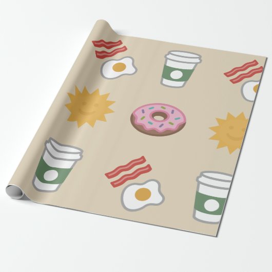 Cadeau Petit déjeuner copieux Papier à envelopper (Déroulé)