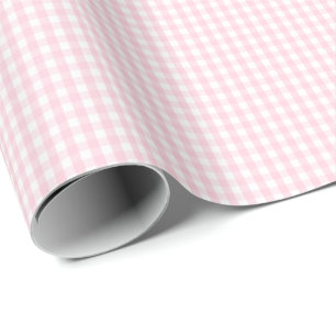 Cadeau Petit papier d'emballage de guingan rose-clair et