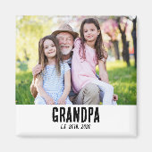 Cadeau photo Magnet aimanté Papi Fondateur (Devant)