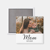 Cadeau Photo Magnet Aimantée Maman Établie (Recto/Verso)