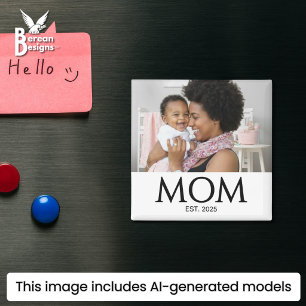 Cadeau photo personnalisé pour maman Magnet établi