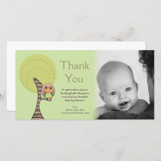 Cadeau Photocard d'arrivée de bébé de Merci de (Devant / Derrière)