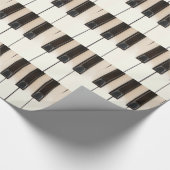 Cadeau Piano Noir Clés blanches Papier à envelopper (Coin)