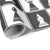 Cadeau Pièces d'échecs Motif Design Papier d'enveloppemen (Coin rond)