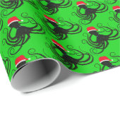 Cadeau Pieuvre de Noël - Papier à envelopper (Coin rond)