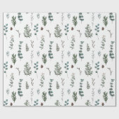 Cadeau Pin et papier d'emballage d'eucalyptus (Plat)