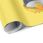 Cadeau Pingouin avec un papier d'emballage brillant de (Coin rond)