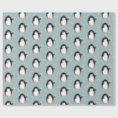 Cadeau Pingouins De Noël Avec Papier D'Enveloppement De B (Plat)