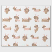 Cadeau Pink Dachshund saucisson chien de Noël Papier de N (Plat)